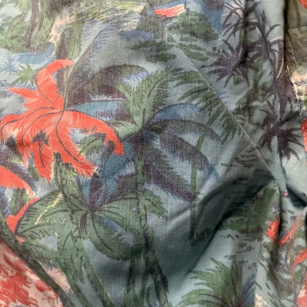 Faherty Brand Tropical Swim Trunks Board Shorts, Blue Palm Scenic Print, 34